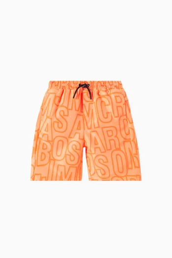 Jumbled Logo-print Swim Shorts