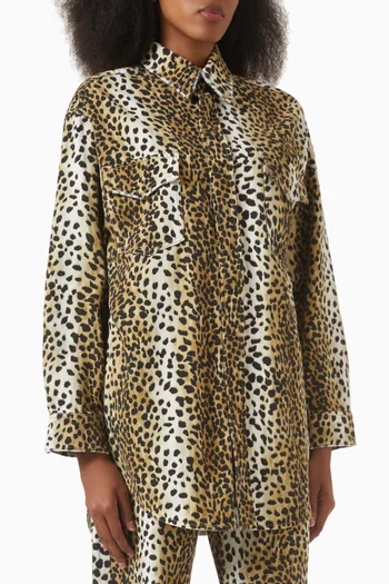 Leopard-print Shirt in Cotton