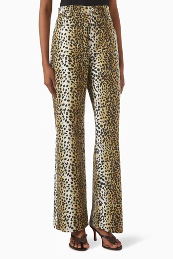 Leopard-print Pants in Cotton