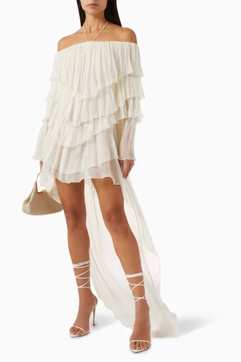 Tiered Flounce Dress in Silk