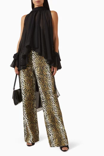 Bow Slit-sleeve Blouse in Georgette