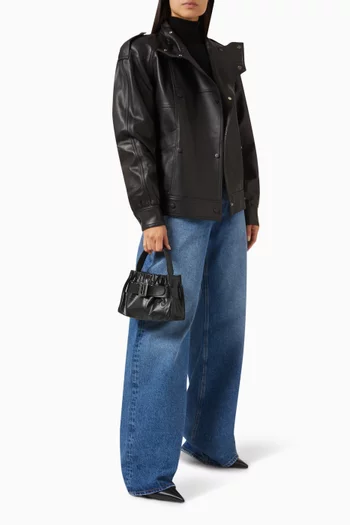 Rebel Slouchy Satchel Bag in Leather