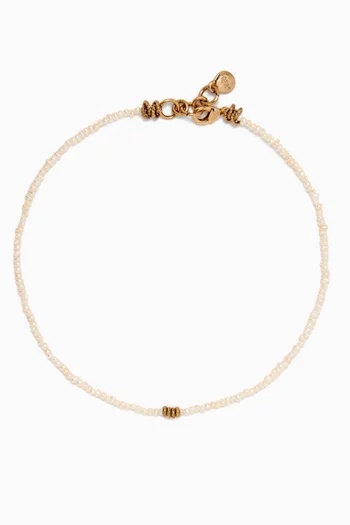 Mystic Serene Finess Pearl Necklace in Gold-plated Brass
