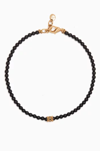 Shadowed Onyx Necklace in Gold-plated Brass