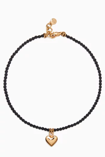 Love Onyx Necklace in Gold-plated Brass