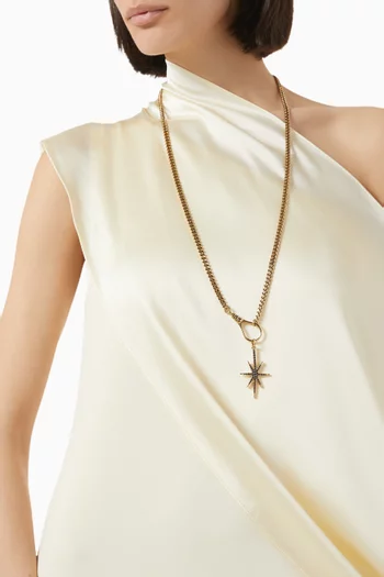 Secret Love Onyx Necklace in Gold-plated Brass