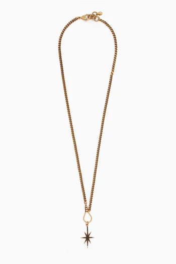 Secret Love Onyx Necklace in Gold-plated Brass
