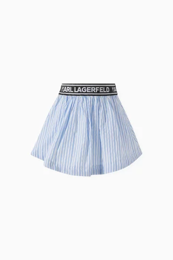 Striped Skirt in Cotton-blend