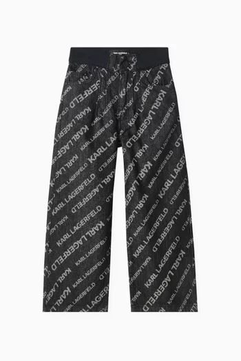 Monogram print Jeans in Cotton