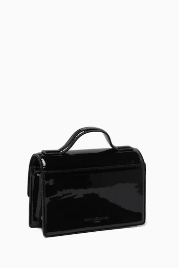 K/Signature Top-handle Bag in Patent Faux Leather