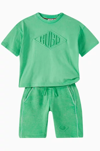 Logo Embroidered Shorts in Cotton-blend