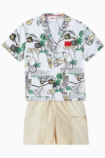 Logo Graphic Shirt in Viscose