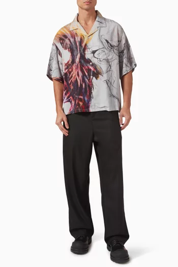 Ascend Camp Collar Shirt in Rayon-twill