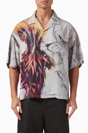 Ascend Camp Collar Shirt in Rayon-twill