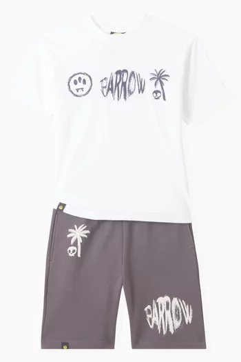 Graphic-print Sweatshorts in Cotton