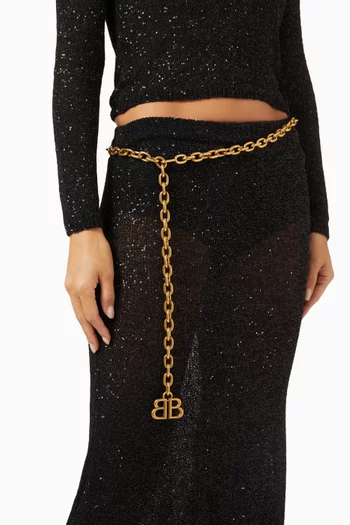 Monaco Chain Belt in Aged Gold-tone Brass