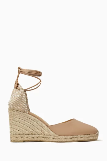 Chiara 80 Espadrille Wedges in Leather