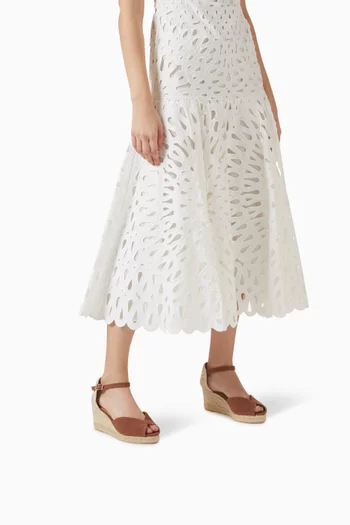 حذاء إسبادريل بيانكا بكعب ويدج 60 مم قنب