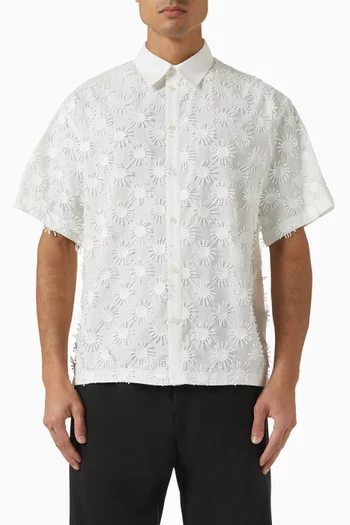 Patch Embroidered Shirt in Cotton-blend