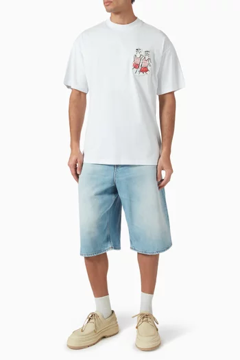 Patch T-shirt in Cotton Jersey