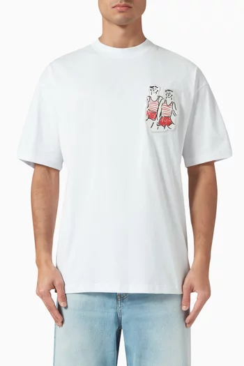 Patch T-shirt in Cotton Jersey