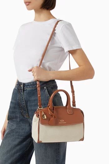 Jane Tote Bag in Canvas & Faux Leather