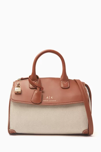 Jane Tote Bag in Canvas & Faux Leather