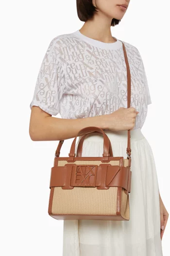 Susie Straw Tote Bag in Faux Leather