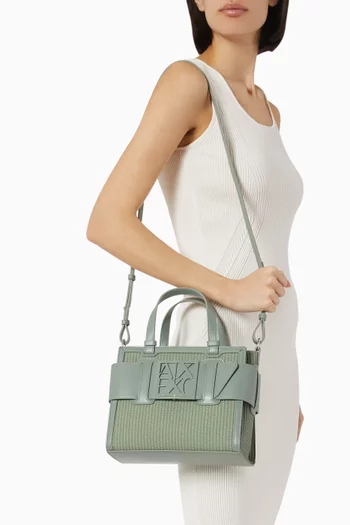 Susie Straw Tote Bag in Faux Leather
