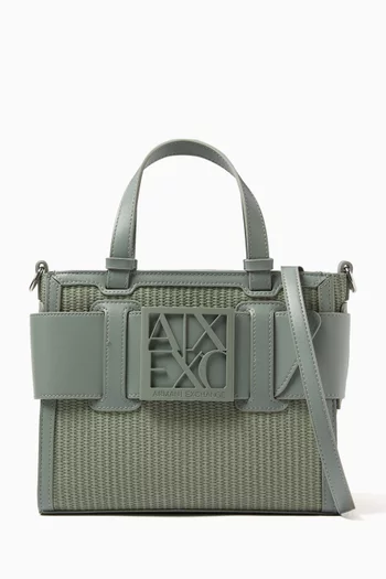 Susie Straw Tote Bag in Faux Leather