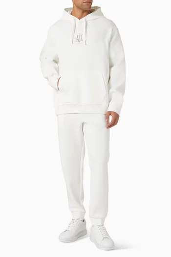 كنزة بغطاء رأس وشعار الماركة جيرسيه