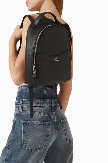 Wave AX Logo Backpack in Faux Leather