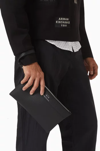 Small AX Logo Wristlet Pouch