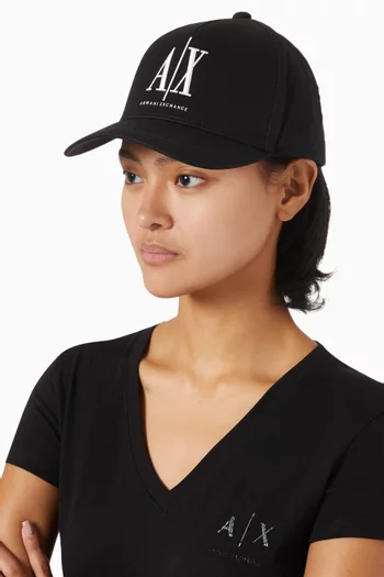 AX Logo Baseball Cap in Cotton