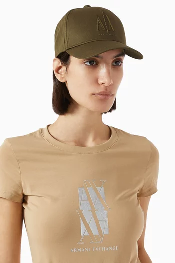 AX Logo Baseball Cap in Cotton