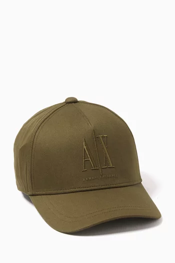 AX Logo Baseball Cap in Cotton