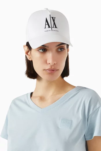 AX Logo Baseball Cap in Cotton