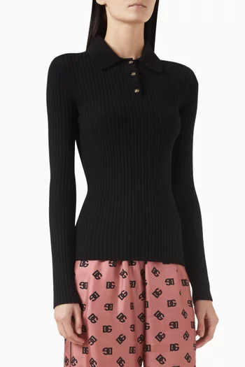 Polo-style Sweater in Wool