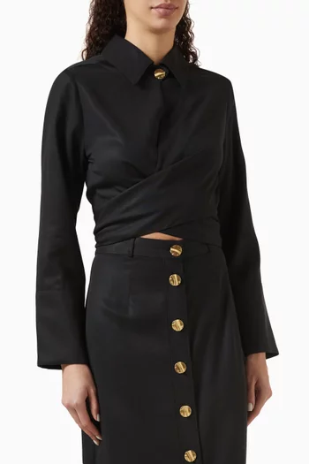 Wrap Crop Top in Tencel