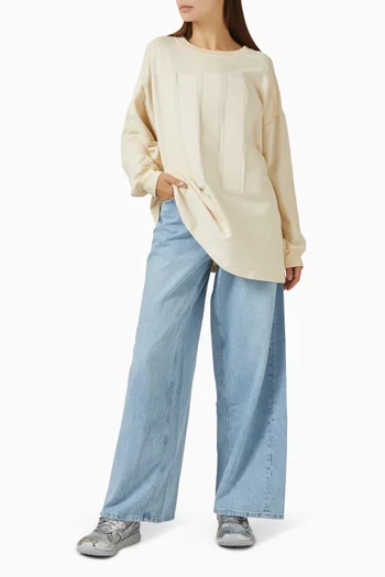 Mid-waist Wide-leg Jeans in Denim