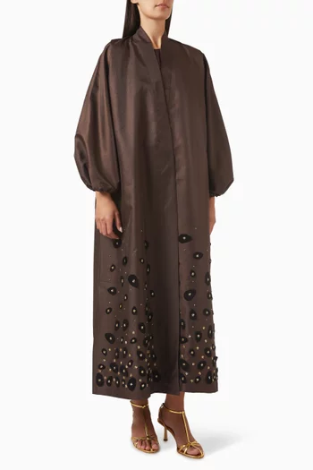 عباية راستك بتطريزات زهور تفتا