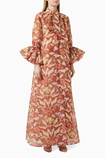 Noel Floral-print Maxi Dress in Organza