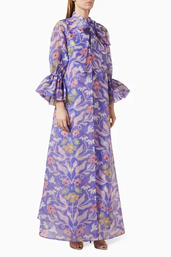 Noel Floral-print Maxi Dress in Organza