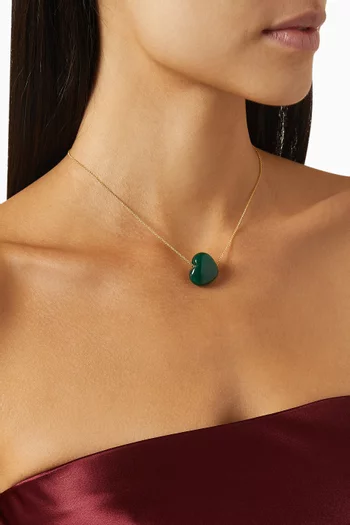 Quartz Heart Necklace in Gold-plated Metal