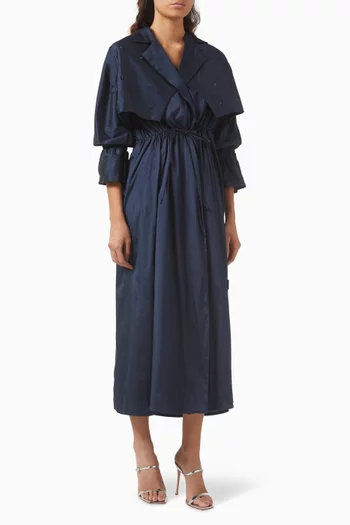 Sequin-embellished Drawstring Cape Abaya