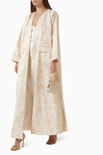 Embellished Abaya in Jacquard