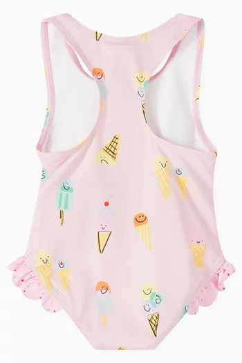 Ice Cream-print One-piece Swimsuit