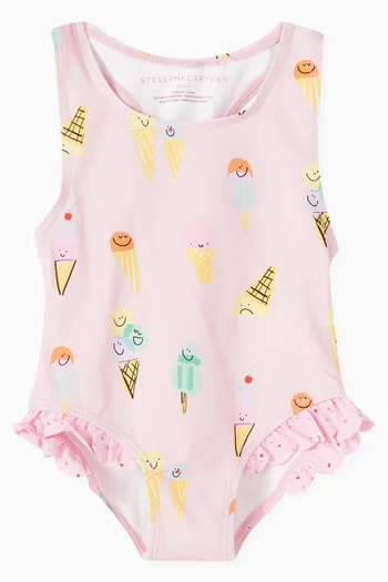 Ice Cream-print One-piece Swimsuit