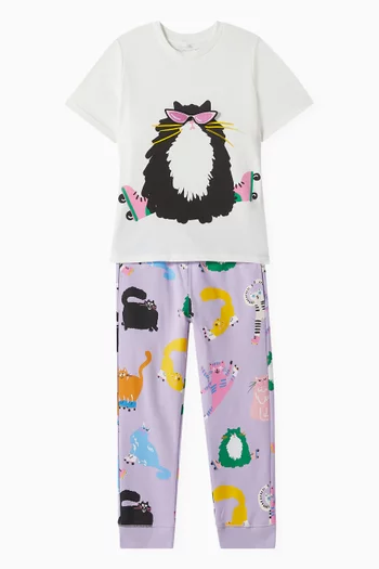 Cat Printed T-shirt in Cotton