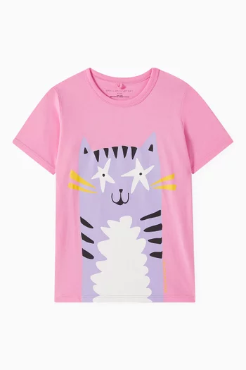 Cat Graphic-print T-shirt in Cotton